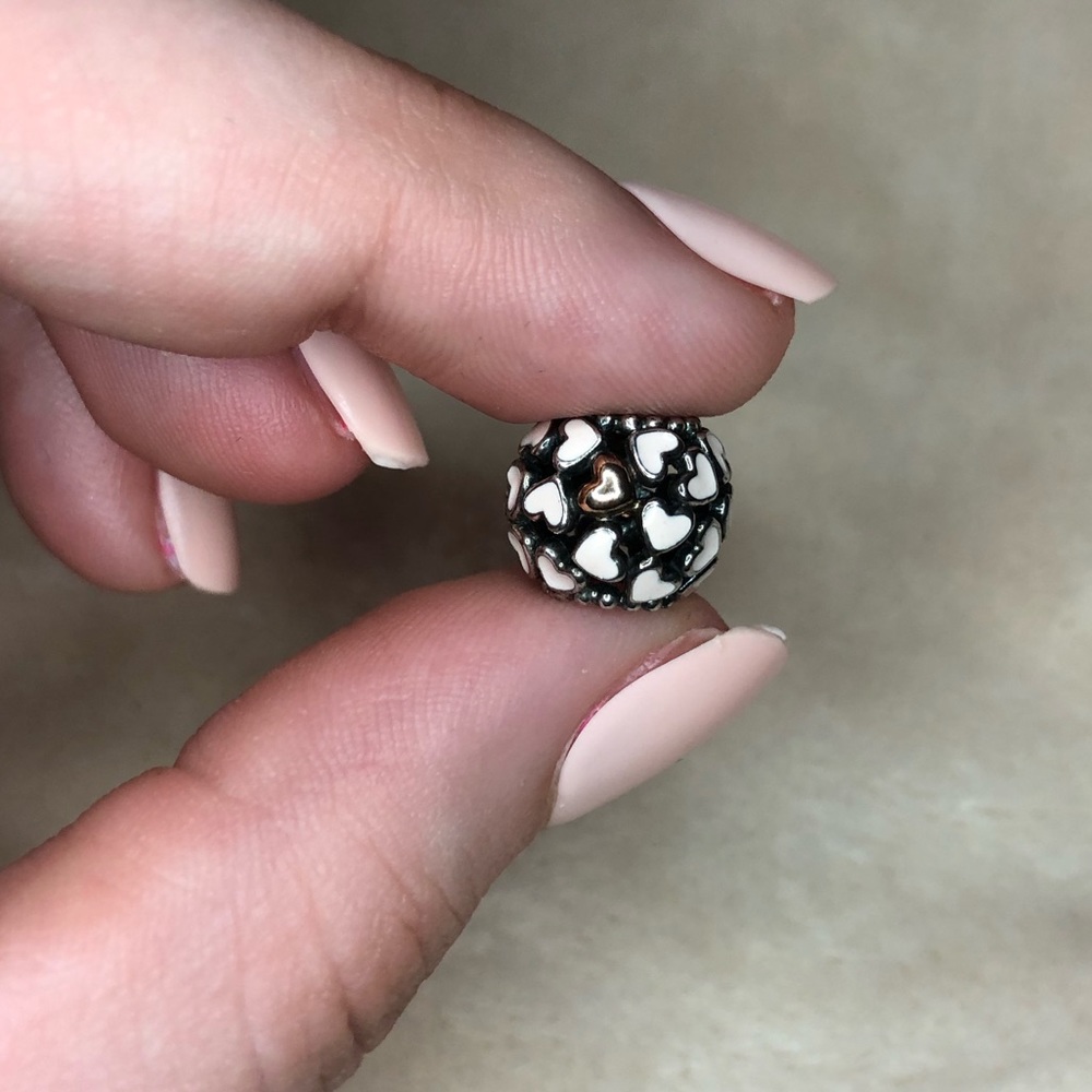 Pandora pink gold heart charm